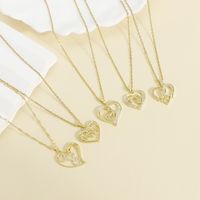 Wholesale Casual Elegant Heart Shape 304 Stainless Steel Copper Plating Inlay 18K Gold Plated Zircon Pendant Necklace main image 1