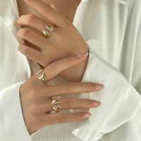 Copper 18K Gold Plated Simple Style Classic Style Plating Inlay Solid Color Zircon Open Rings main image 2