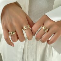 Copper 18K Gold Plated Simple Style Classic Style Plating Inlay Solid Color Zircon Open Rings main image 3