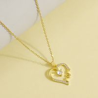 Wholesale Casual Elegant Heart Shape 304 Stainless Steel Copper Plating Inlay 18K Gold Plated Zircon Pendant Necklace sku image 4