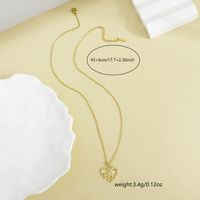 Wholesale Casual Elegant Heart Shape 304 Stainless Steel Copper Plating Inlay 18K Gold Plated Zircon Pendant Necklace main image 2