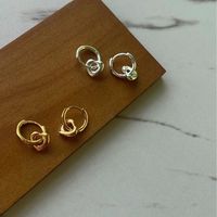 1 Pair Simple Style Heart Shape Plating Sterling Silver Gold Plated Ear Studs main image 1