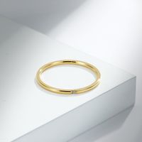 Simple Style Solid Color 304 Stainless Steel 18K Gold Plated Rings In Bulk sku image 13