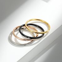 Simple Style Solid Color 304 Stainless Steel 18K Gold Plated Rings In Bulk main image 7