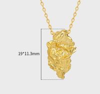 Sterling Silver Gold Plated Simple Style Classic Style Plating Ruched Solid Color Pendant Necklace main image 2