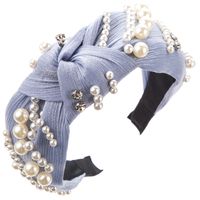 Women's Casual Vacation Classic Style Round Alloy Cloth Plating Inlay Rhinestones Pearl Hair Band sku image 1