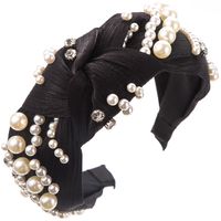 Women's Casual Vacation Classic Style Round Alloy Cloth Plating Inlay Rhinestones Pearl Hair Band sku image 2