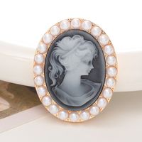 1 Piece 40 * 50mm Alloy Pearl Portrait Oval Brushed DIY Accessories sku image 3