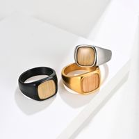 Simple Style Geometric 304 Stainless Steel Inlay Veneer 18K Gold Plated Unisex Rings main image 1