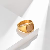 Simple Style Geometric 304 Stainless Steel Inlay Veneer 18K Gold Plated Unisex Rings sku image 8