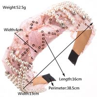 Women's Casual Vacation Classic Style Round Imitation Pearl Alloy Gauze Plating Inlay Sequins Rhinestones Pearl Hair Band main image 2