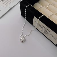 Sterling Silver Casual Chain Heart Shape Pendant Necklace sku image 1