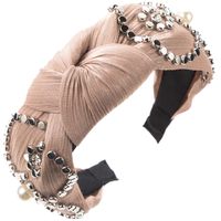 Women's Casual Vacation Classic Style Color Block Alloy Cloth Inlay Rhinestones Hair Band sku image 5