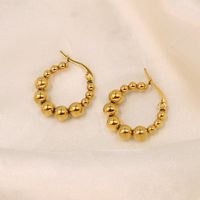 1 Pair Simple Style Ball Solid Color Plating 304 Stainless Steel 18K Gold Plated Earrings main image 4