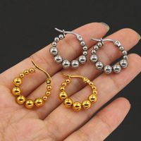 1 Pair Simple Style Ball Solid Color Plating 304 Stainless Steel 18K Gold Plated Earrings main image 6