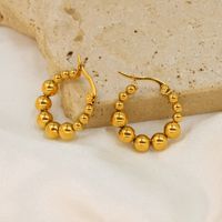1 Pair Simple Style Ball Solid Color Plating 304 Stainless Steel 18K Gold Plated Earrings main image 8