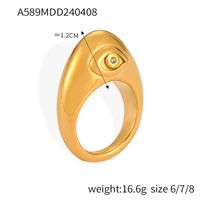 Casual Simple Style Commute Round Rectangle 304 Stainless Steel 18K Gold Plated Rhinestones Zircon Open Rings Rings In Bulk main image 3