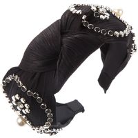 Women's Casual Vacation Classic Style Color Block Alloy Cloth Inlay Rhinestones Hair Band sku image 2