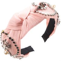 Women's Casual Vacation Classic Style Color Block Alloy Cloth Inlay Rhinestones Hair Band sku image 4
