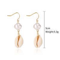 1 Pair Casual Vacation Bohemian Conch Shell Fish Tail Pearl Alloy Shell Drop Earrings main image 3