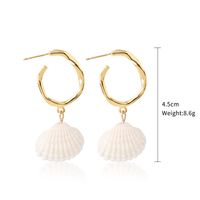 1 Pair Casual Vacation Bohemian Conch Shell Fish Tail Pearl Alloy Shell Drop Earrings main image 2
