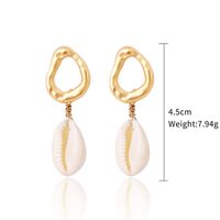 1 Pair Casual Vacation Bohemian Conch Shell Fish Tail Pearl Alloy Shell Drop Earrings main image 7