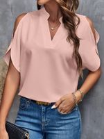 Women's T-shirt Short Sleeve Blouses Elegant Business Solid Color main image 4