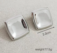 1 Pair Basic Vintage Style Classic Style Square Polishing 304 Stainless Steel 18K Gold Plated Ear Studs main image 2