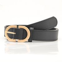 Elegant Basic Simple Style Solid Color Pu Leather Alloy Plating Women's Leather Belts sku image 2