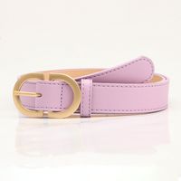 Elegant Basic Simple Style Solid Color Pu Leather Alloy Plating Women's Leather Belts sku image 6