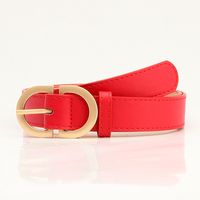Elegant Basic Simple Style Solid Color Pu Leather Alloy Plating Women's Leather Belts sku image 10