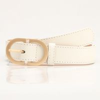Elegant Basic Simple Style Solid Color Pu Leather Alloy Plating Women's Leather Belts sku image 1