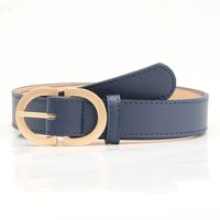 Elegant Basic Simple Style Solid Color Pu Leather Alloy Plating Women's Leather Belts sku image 5