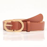 Elegant Basic Simple Style Solid Color Pu Leather Alloy Plating Women's Leather Belts sku image 3