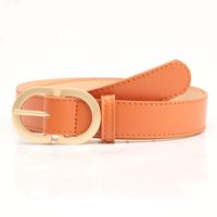 Elegant Basic Simple Style Solid Color Pu Leather Alloy Plating Women's Leather Belts sku image 9