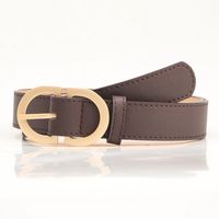 Elegant Basic Simple Style Solid Color Pu Leather Alloy Plating Women's Leather Belts sku image 7