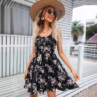 Women's Strap Dress Vacation Strap Sleeveless Flower Above Knee Park Daily Lawn main image 5