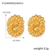 1 Pair Simple Style Classic Style Solid Color Plating Titanium Steel 18K Gold Plated Drop Earrings sku image 6