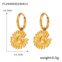 1 Pair Simple Style Classic Style Solid Color Plating Titanium Steel 18K Gold Plated Drop Earrings sku image 10