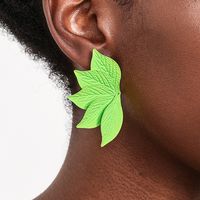 1 Piece Simple Style Leaf Layered Alloy Ear Studs main image 6