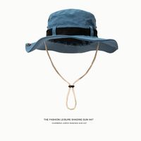 Men's Basic Vacation Solid Color Big Eaves Bucket Hat sku image 32