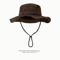 Men's Basic Vacation Solid Color Big Eaves Bucket Hat sku image 30