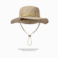 Men's Basic Vacation Solid Color Big Eaves Bucket Hat sku image 33
