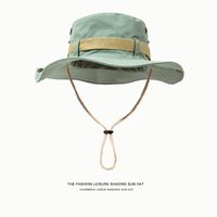 Men's Basic Vacation Solid Color Big Eaves Bucket Hat sku image 35