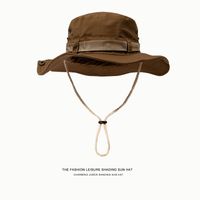 Men's Basic Vacation Solid Color Big Eaves Bucket Hat sku image 37