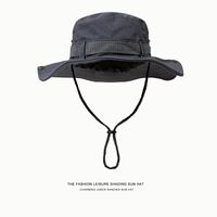 Men's Basic Vacation Solid Color Big Eaves Bucket Hat sku image 36