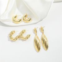 1 Paire Style IG Style Classique Géométrique Couleur Unie Le Cuivre Boucles D'oreilles Des Boucles D'Oreilles main image 4