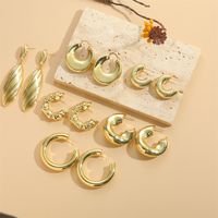 1 Paire Style IG Style Classique Géométrique Couleur Unie Le Cuivre Boucles D'oreilles Des Boucles D'Oreilles main image 1