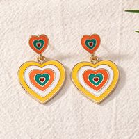 1 Pair Retro Simple Style Heart Shape Zinc Alloy Drop Earrings main image 2
