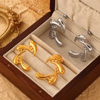 1 Pair Casual Simple Style Commute Quadrilateral Round Leaves Hollow Out Inlay 304 Stainless Steel Artificial Pearls 18K Gold Plated Drop Earrings main image 9